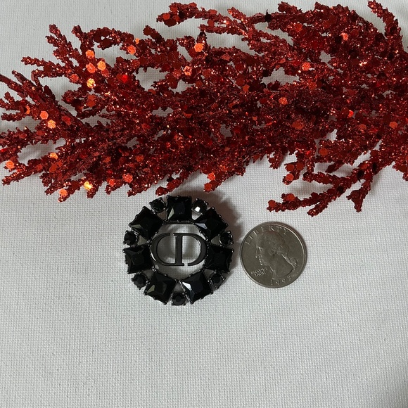 Dior Black CD Brooch - Picture 3 of 3